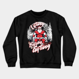 Gym Santa Bodybuilding Funny Xmas Design Crewneck Sweatshirt